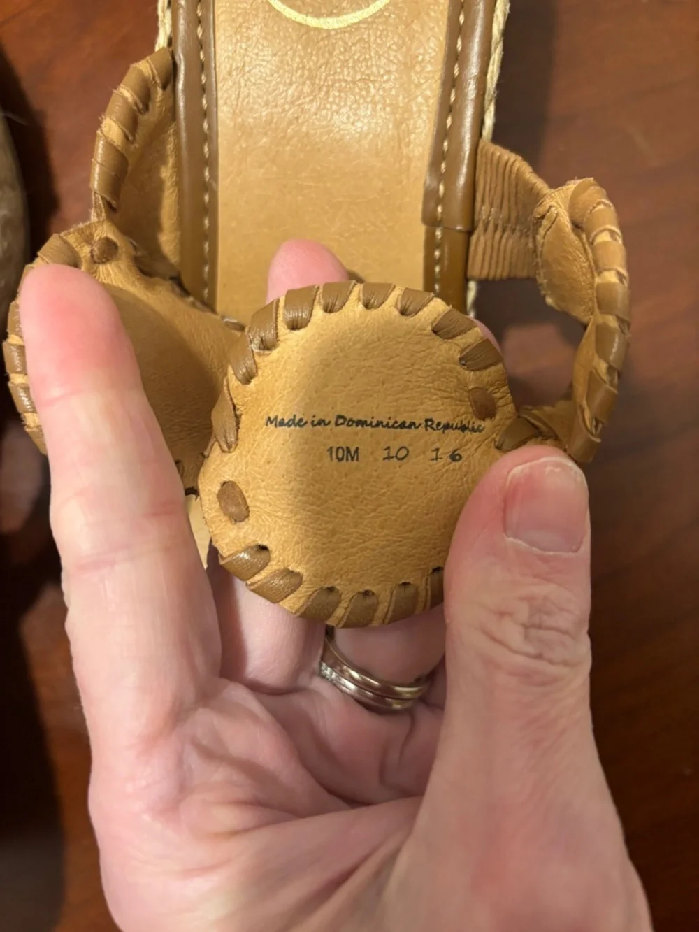 Jack Rogers Shelby Espadrille Wedge Sandals Cognac Size 10